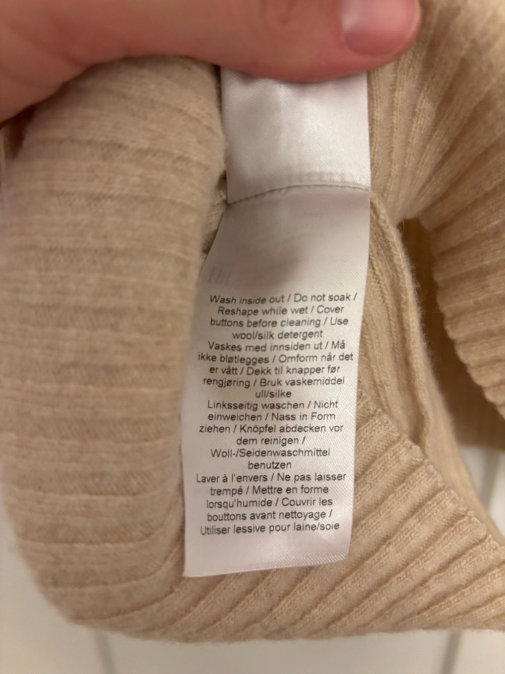 Ganni Beige Ribbed Knit Sleeveless Vest with Embellished Buttons - Picture 4 of 4